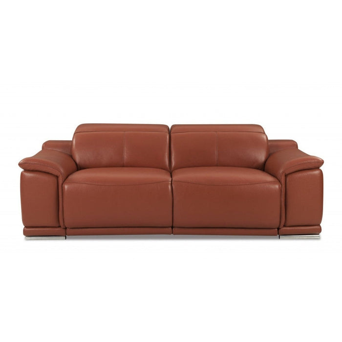 Premium 86" Genuine Leather Reclining Sofa by Homeroots