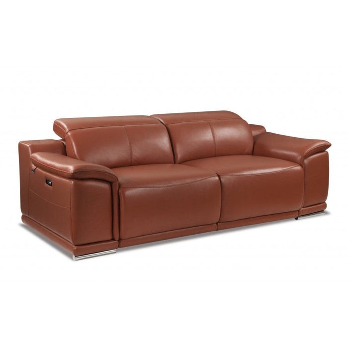 Premium 86" Genuine Leather Reclining Sofa by Homeroots