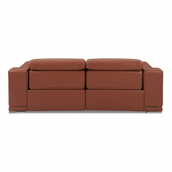 Premium 86" Genuine Leather Reclining Sofa by Homeroots