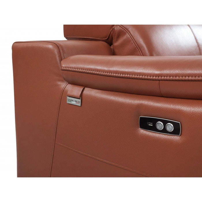 Premium 86" Genuine Leather Reclining Sofa by Homeroots