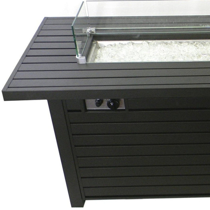 AZ Patio Heaters Outdoor Fire Pit - Black Mocha Rectangle Design