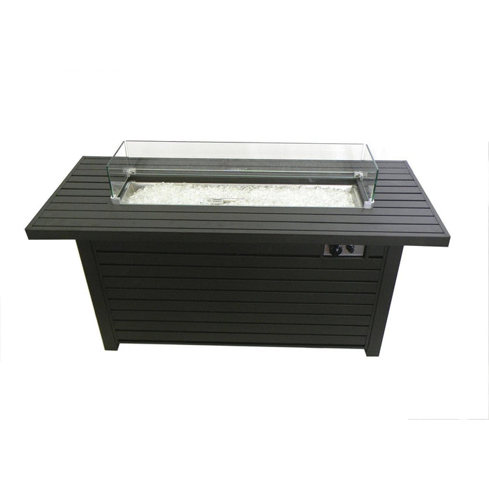 AZ Patio Heaters Outdoor Fire Pit - Black Mocha Rectangle Design