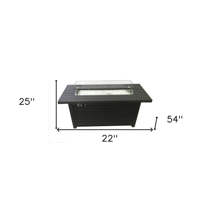 AZ Patio Heaters Outdoor Fire Pit - Black Mocha Rectangle Design