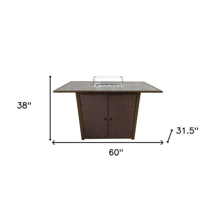 AZ Patio Heaters Bar Height Fire Pit – Elegant Rectangular Design