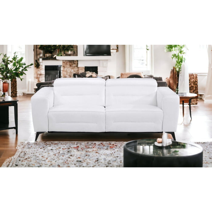 83-Inch Italian Leather Reclining Sofa by Homeroots – Luxe Comfort