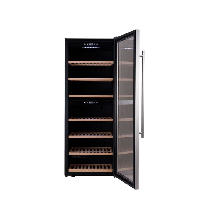 Homeroots 126-Bottle Dual Zone Wine Cooler - 23" Width, 12 Cu.Ft./350L Capacity