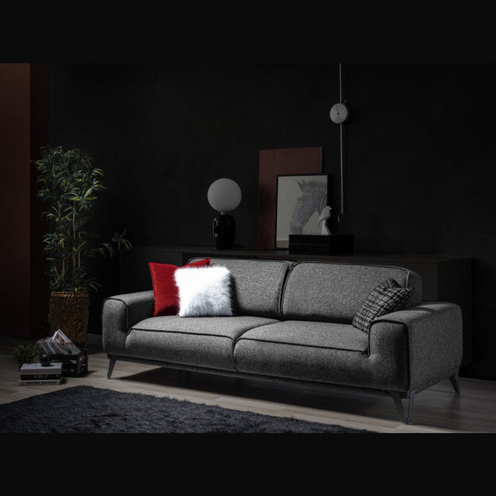 HomeRoots 90" Dark Gray Linen Sleeper Sofa - Stylish Comfort for Your Space