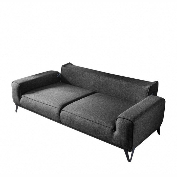 HomeRoots 90" Dark Gray Linen Sleeper Sofa - Stylish Comfort for Your Space