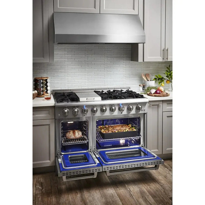 Thor Kitchen - 48" Professional Dual Fuel Range - Propane Gas, HRD4803ULP