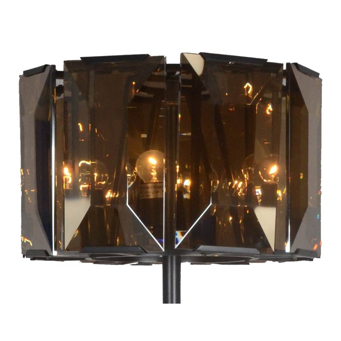 68" Dark Bronze Floor Lamp - Amber Beveled Glass Drum Shade