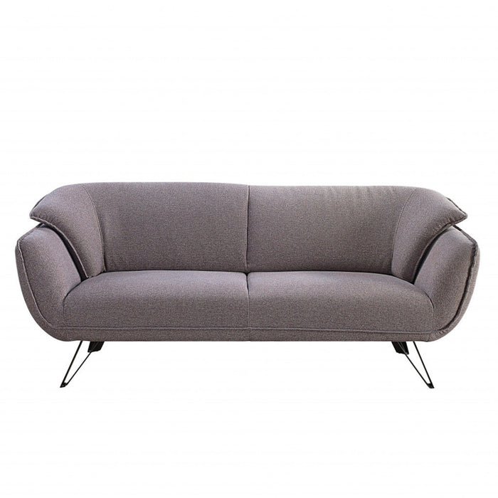 78-Inch Gray Linen and Black Sofa by Homeroots - Elegant Seating
