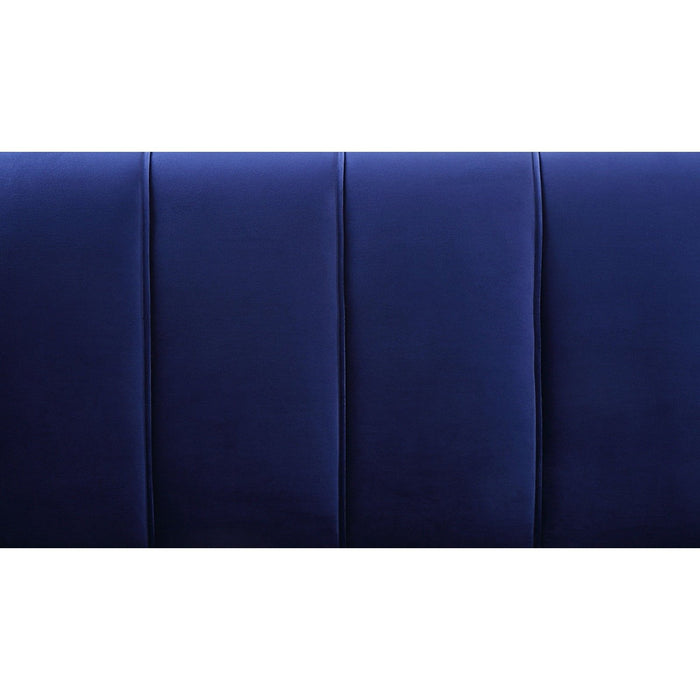 78-Inch Blue Velvet & Gold Sofa by Homeroots: Elegant Comfort for Your Space