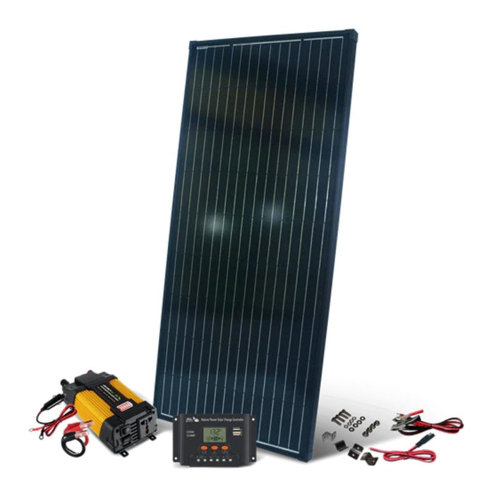 Nature Power 200 Watt Crystalline Solar Panel Kit with 400 Watt Inverter