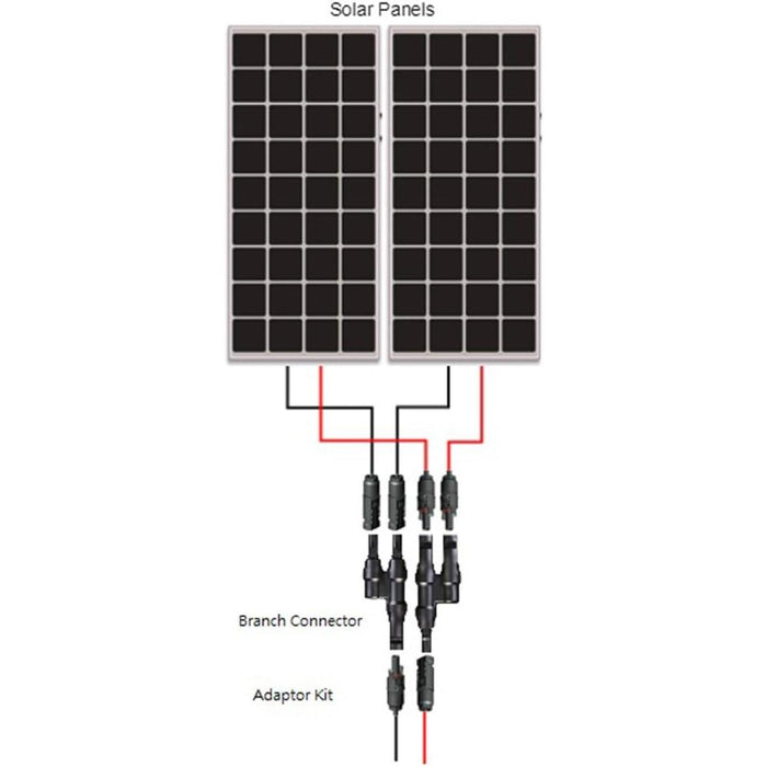 Renogy CNCT-MC4Y Branch Connectors - Pair of Solar MC4 Connectors Y Connector with MMF+FFM2 configuration