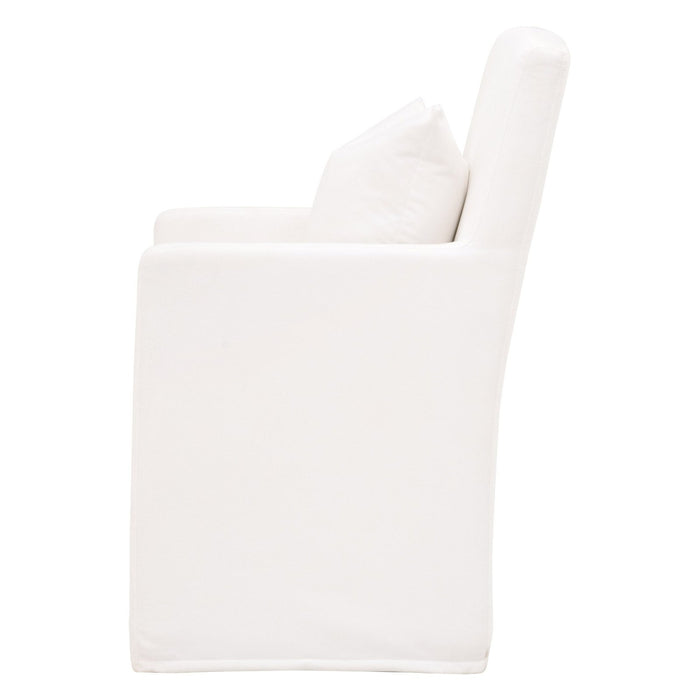 White Polyester Arm Chair with Wheels by Homeroots - Stylish Comfort for Any Space