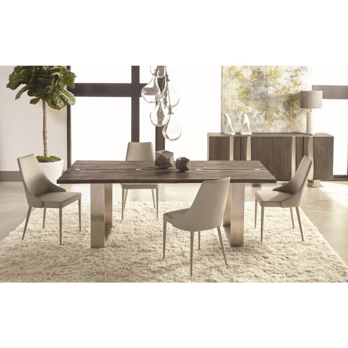 Gray & Silver Upholstered Chairs Set - Elegant HomeRoots Duo