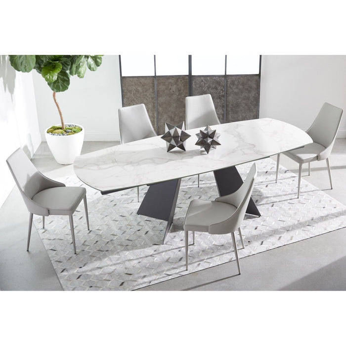 Gray & Silver Upholstered Chairs Set - Elegant HomeRoots Duo