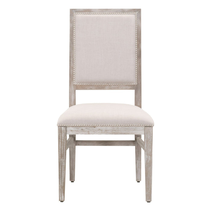 Homeroots Light Gray Linen Chairs - Set of 2 | Upholstered Side Chairs