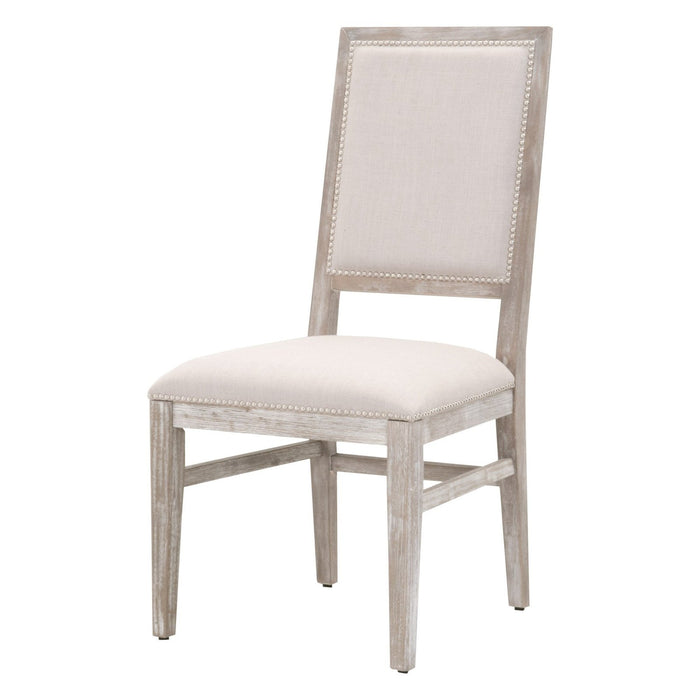 Homeroots Light Gray Linen Chairs - Set of 2 | Upholstered Side Chairs