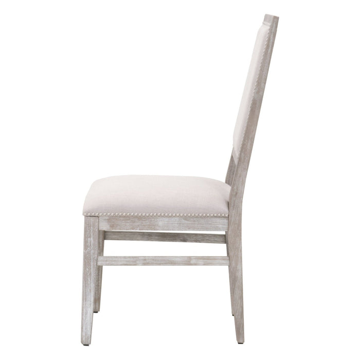 Homeroots Light Gray Linen Chairs - Set of 2 | Upholstered Side Chairs