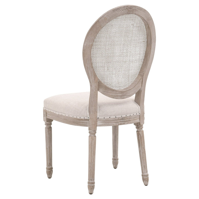 Pair of Elegant Bisque & Light Gray King Louis Back Chairs