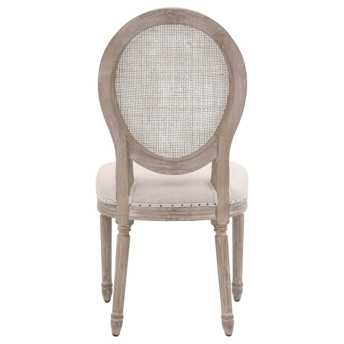 Pair of Elegant Bisque & Light Gray King Louis Back Chairs