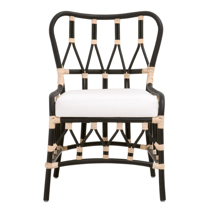 White & Black Upholstered Polyester Bentwood Chairs Set - 2-Pack by Homeroots