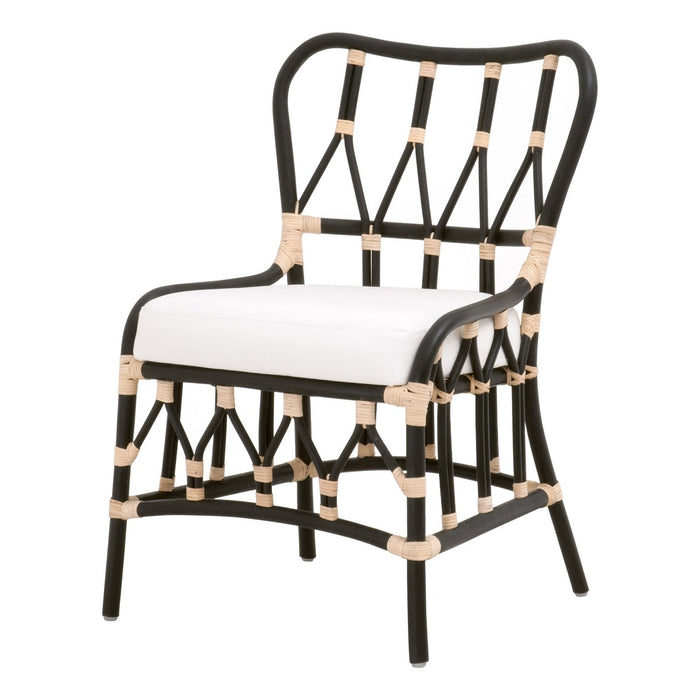 White & Black Upholstered Polyester Bentwood Chairs Set - 2-Pack by Homeroots