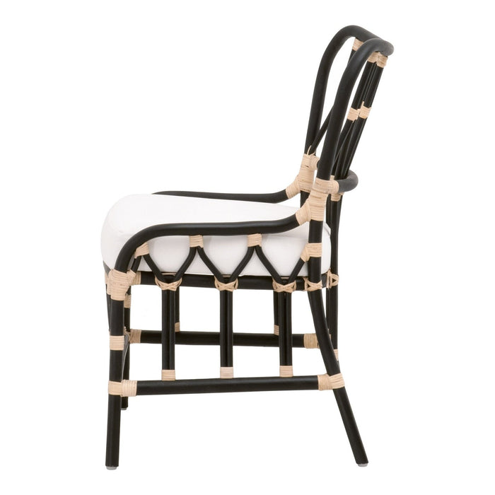 White & Black Upholstered Polyester Bentwood Chairs Set - 2-Pack by Homeroots