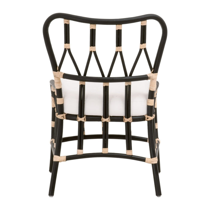 White & Black Upholstered Polyester Bentwood Chairs Set - 2-Pack by Homeroots