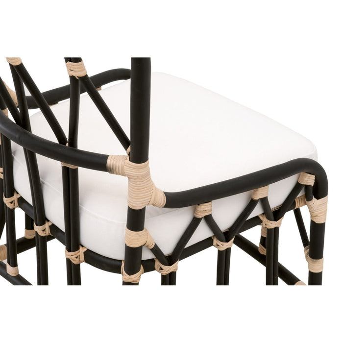 White & Black Upholstered Polyester Bentwood Chairs Set - 2-Pack by Homeroots