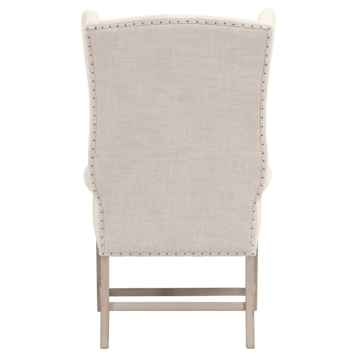 Bisque & Brown Wing Back Arm Chair - Homeroots Upholstered Elegance