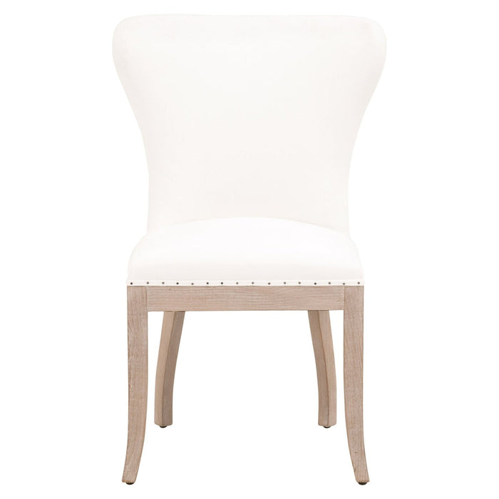 White & Brown Upholstered Side Chairs - Set of 2 | Homeroots Furniture