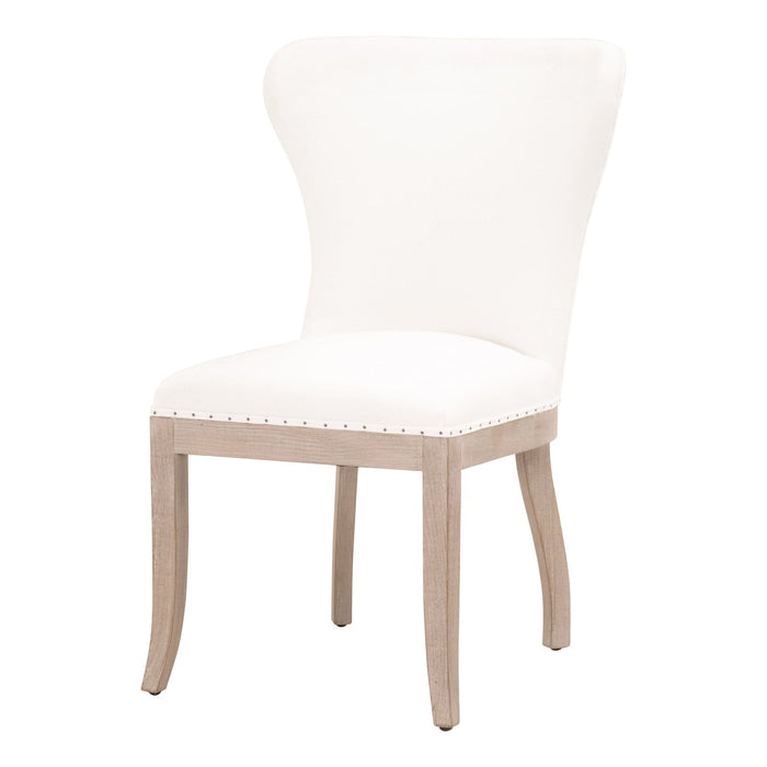 White & Brown Upholstered Side Chairs - Set of 2 | Homeroots Furniture