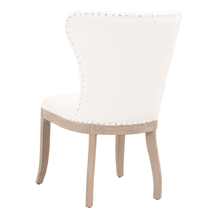 White & Brown Upholstered Side Chairs - Set of 2 | Homeroots Furniture