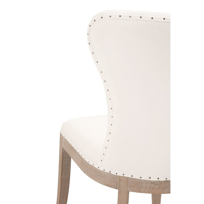 White & Brown Upholstered Side Chairs - Set of 2 | Homeroots Furniture