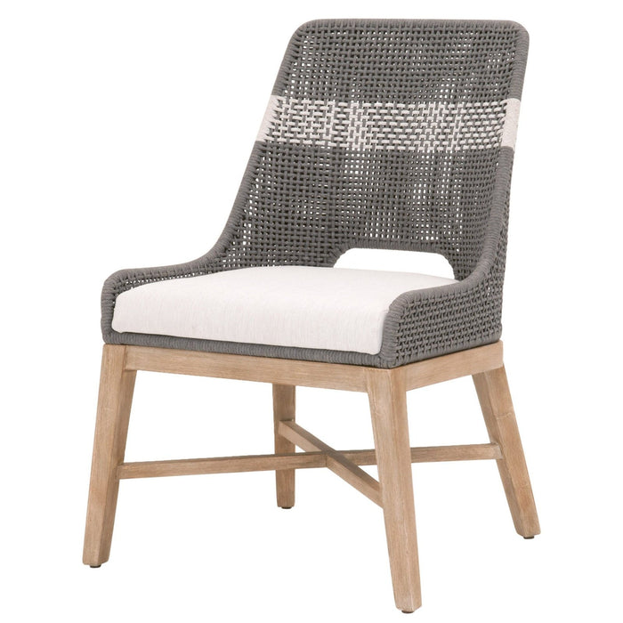 White & Brown Upholstered Chairs Set - Homeroots 2-Pack