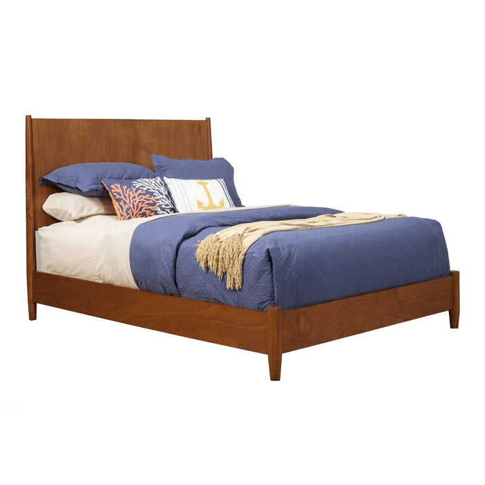 Homeroots King Bed in Rich Brown, Crafted from a Blend of Solid and Engineered Wood