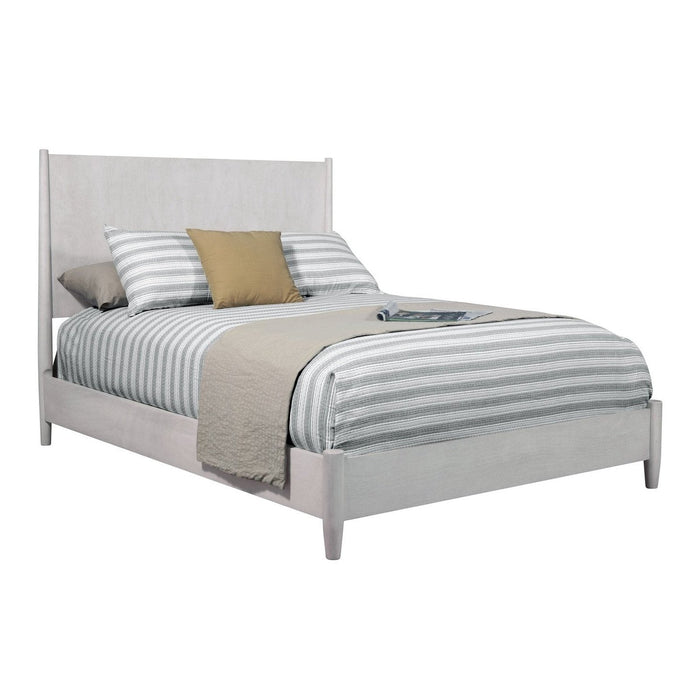 Homeroots King Bed in Elegant Gray, Constructed from a Blend of Solid and Engineered Wood
