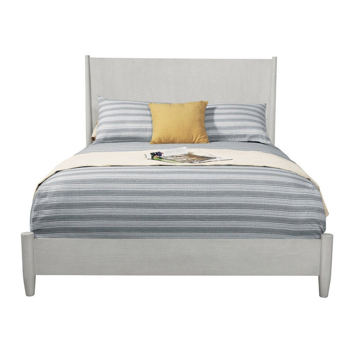 Homeroots King Bed in Elegant Gray, Constructed from a Blend of Solid and Engineered Wood