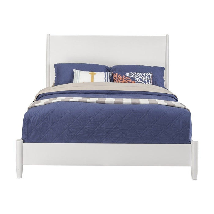 Homeroots King Bed in Elegant White, Crafted from Durable Solid and Engineered Wood