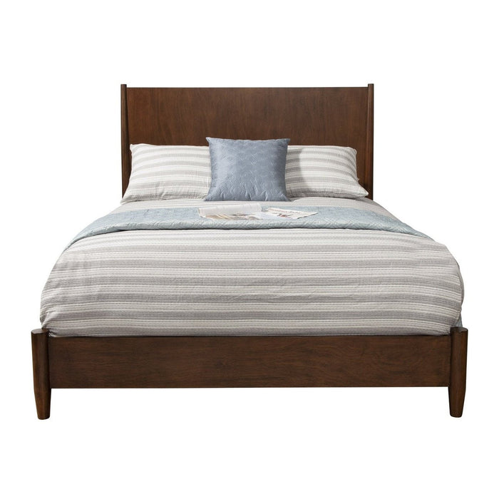 Homeroots King-Sized Bed in Rich Brown, Crafted from Sturdy Solid and Engineered Wood