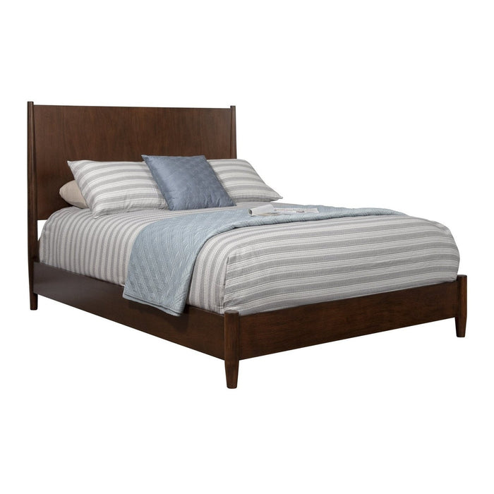 Homeroots King-Sized Bed in Rich Brown, Crafted from Sturdy Solid and Engineered Wood