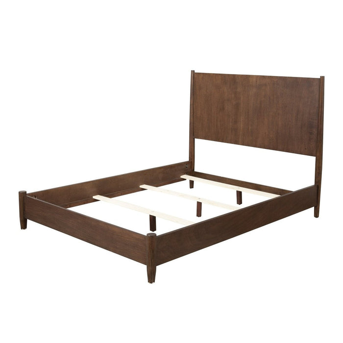 Homeroots King-Sized Bed in Rich Brown, Crafted from Sturdy Solid and Engineered Wood