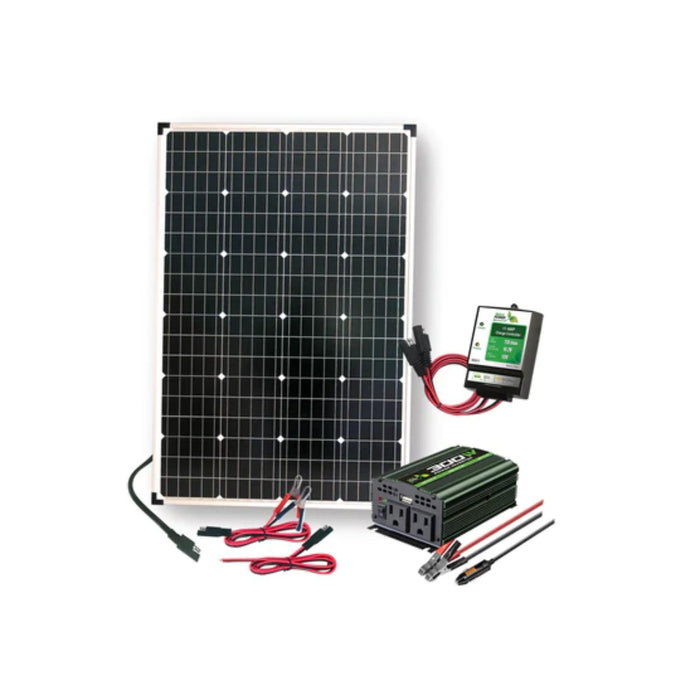 110 Watt Power Kit featuring a 300 Watt Inverter and an 11 Amp Charge Controller by Nature Power