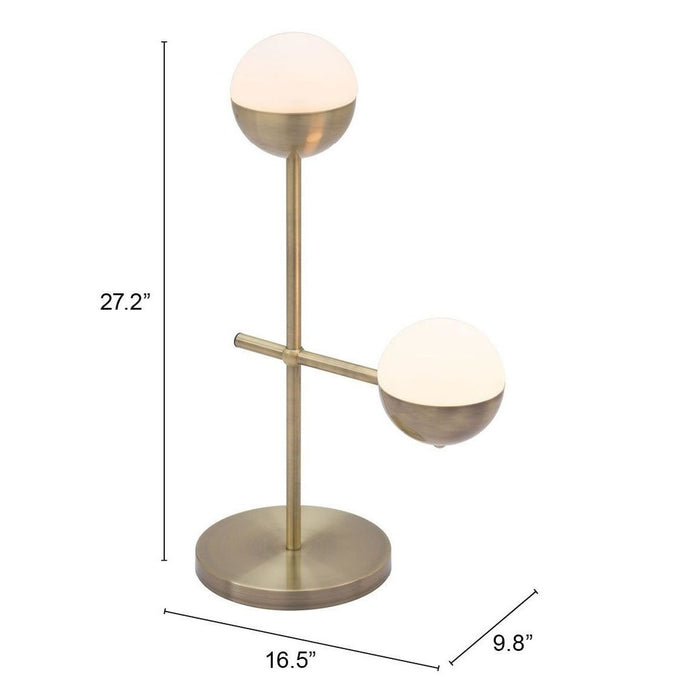 Zuo Waterloo White & Bronze Table Lamp - Elegant Lighting Accent