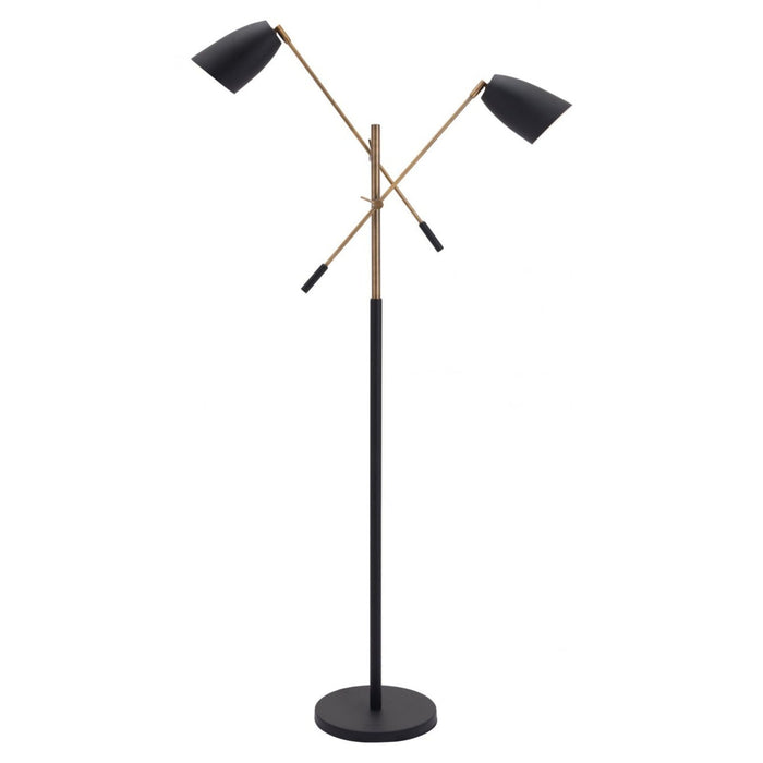 Zuo Tanner Black & Brass Floor Lamp - Stylish Illumination