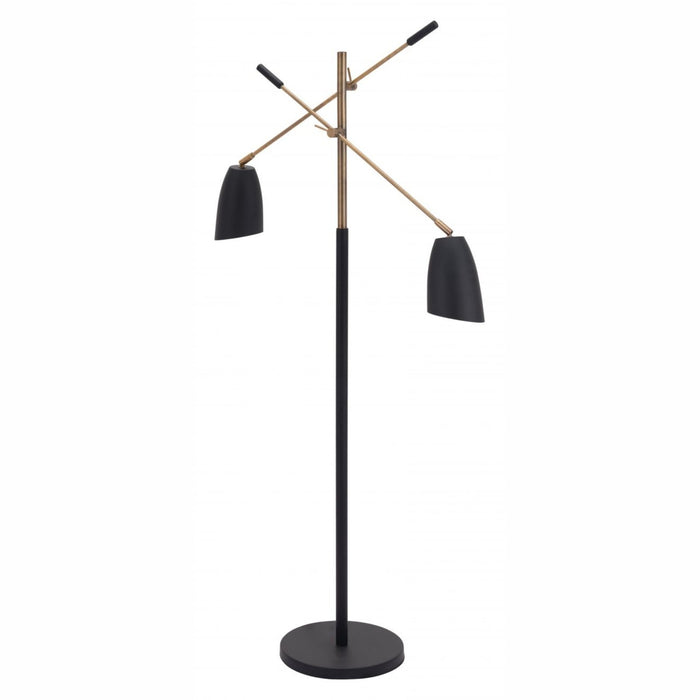 Zuo Tanner Black & Brass Floor Lamp - Stylish Illumination