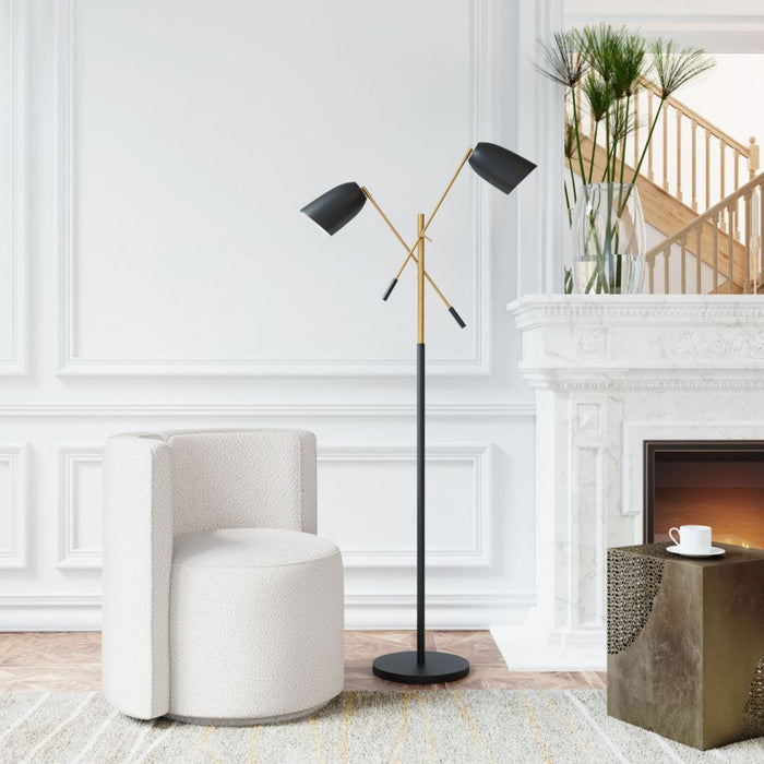 Zuo Tanner Black & Brass Floor Lamp - Stylish Illumination