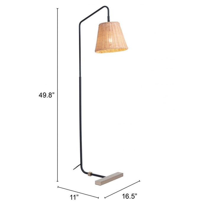 Zuo Malone Natural Floor Lamp - Illuminate Your Space